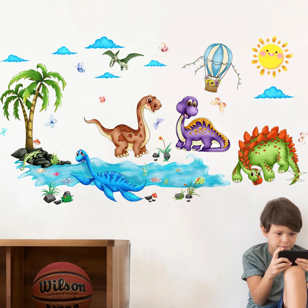 Cartoon Dinosaur Park Wall Stickers Vinyl Art Stickers Home Decoration for Children's Rooms-HomeDecorDecals_com