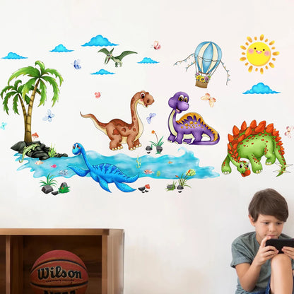Cartoon Dinosaur Park Wall Stickers Vinyl Art Stickers Home Decoration for Children's Rooms-HomeDecorDecals_com