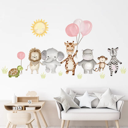 BRUP Cartoon Cute Animal Giraffe Wall Sticker Kids Room Girls Gift Boy Decoration for Bedroom Design Sweet Wallpaper Living Room-HomeDecorDecals_com