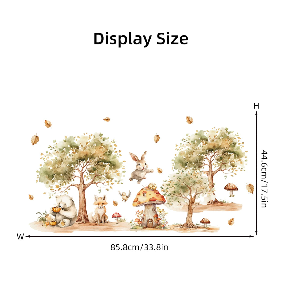 2Pcs Rural Tree Fox Rabbit Bear Wall Stickers Baby Room Decor for Home Decoration Essentials Kids Room Wall Decals Living Room-HomeDecorDecals_com