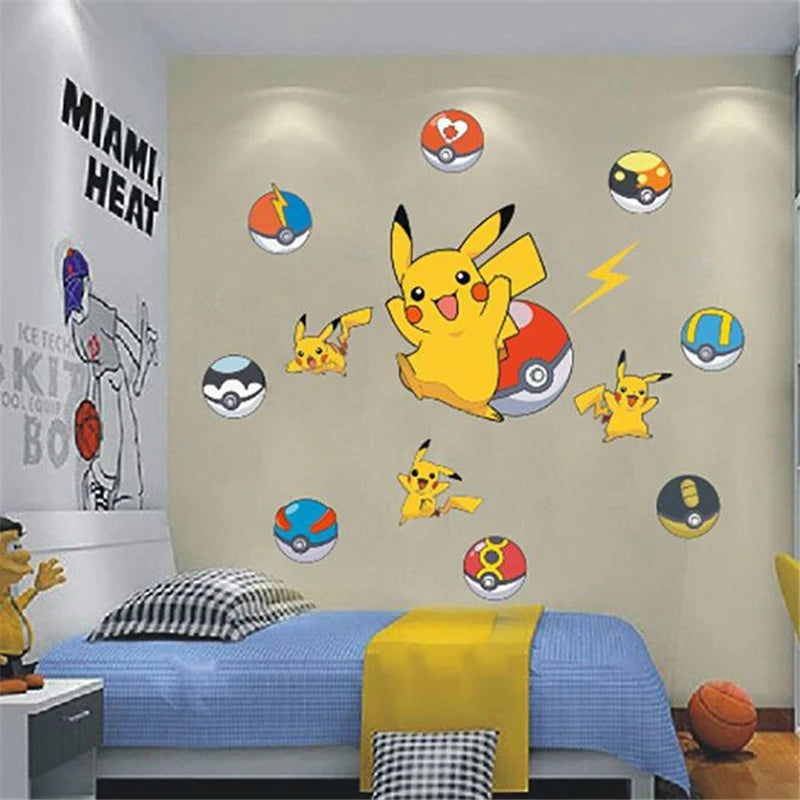3D Cartoon Pikachu Wall Sticker for Kids Room Decor-HomeDecorDecals_com