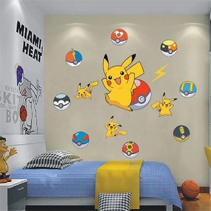 3D Cartoon Pikachu Wall Sticker for Kids Room Decor-HomeDecorDecals_com