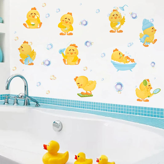 Duck Bath Bubble Pattern Wall Decal | Kids Room Decor removable peel and stick wall decal by HomeDecorDecals.