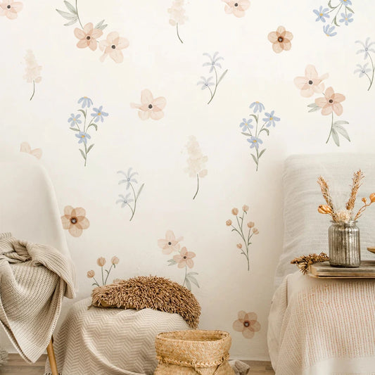 Watercolour Flower Wall Stickers for Girls Room-HomeDecorDecals_com