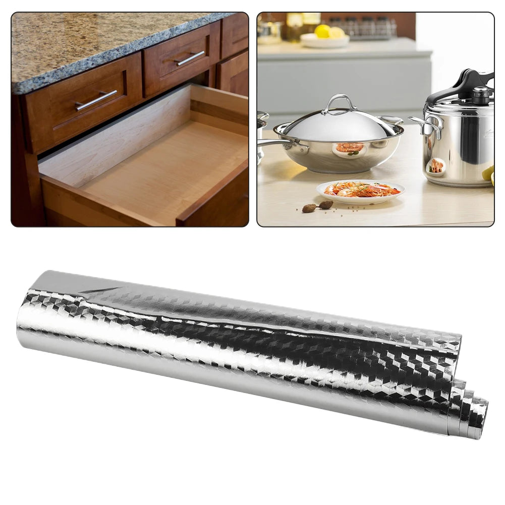 5/2/1M Modern Kitchen Oil-proof Self Adhesives Stickers High-temperature Aluminum Foil Gas Stove Cabinet Contact Sticke-HomeDecorDecals_com