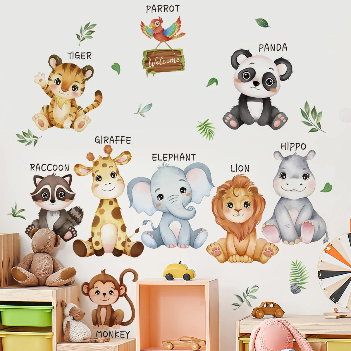 Safari Jungle Woodland Animals Wall Decals Wall Stickers for Boys Girls Baby Nursery Kids Bedroom Living Room Classroom Decor-HomeDecorDecals_com