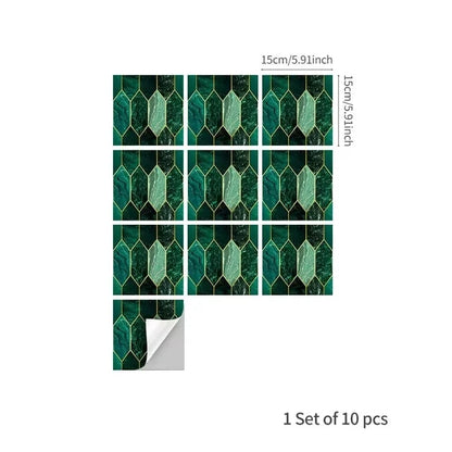 Green Gilding Tile PVC Modern Wall Decal | Home Decor home decor design by HomeDecorDecals.