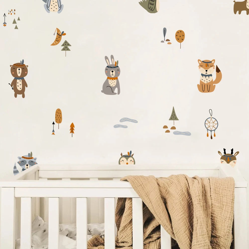 Cartoon Safari Animals Wall Decal | Room Decor displayed in room decor by HomeDecorDecals.