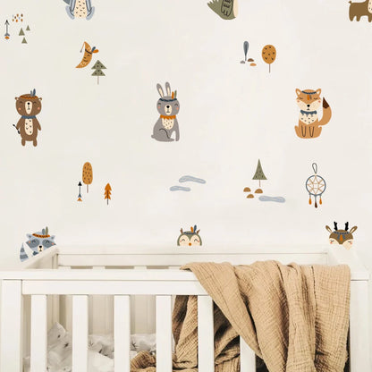 Cartoon Safari Animals Wall Decal | Room Decor displayed in room decor by HomeDecorDecals.