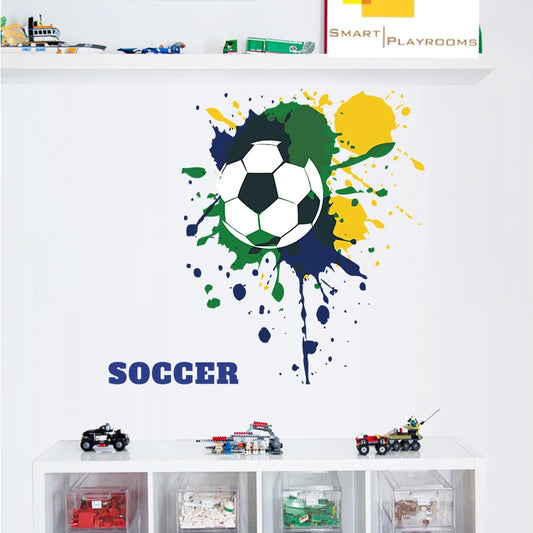 Soccer Football Game Wall Decal | Kids Room Decor removable peel and stick wall decal by HomeDecorDecals.
