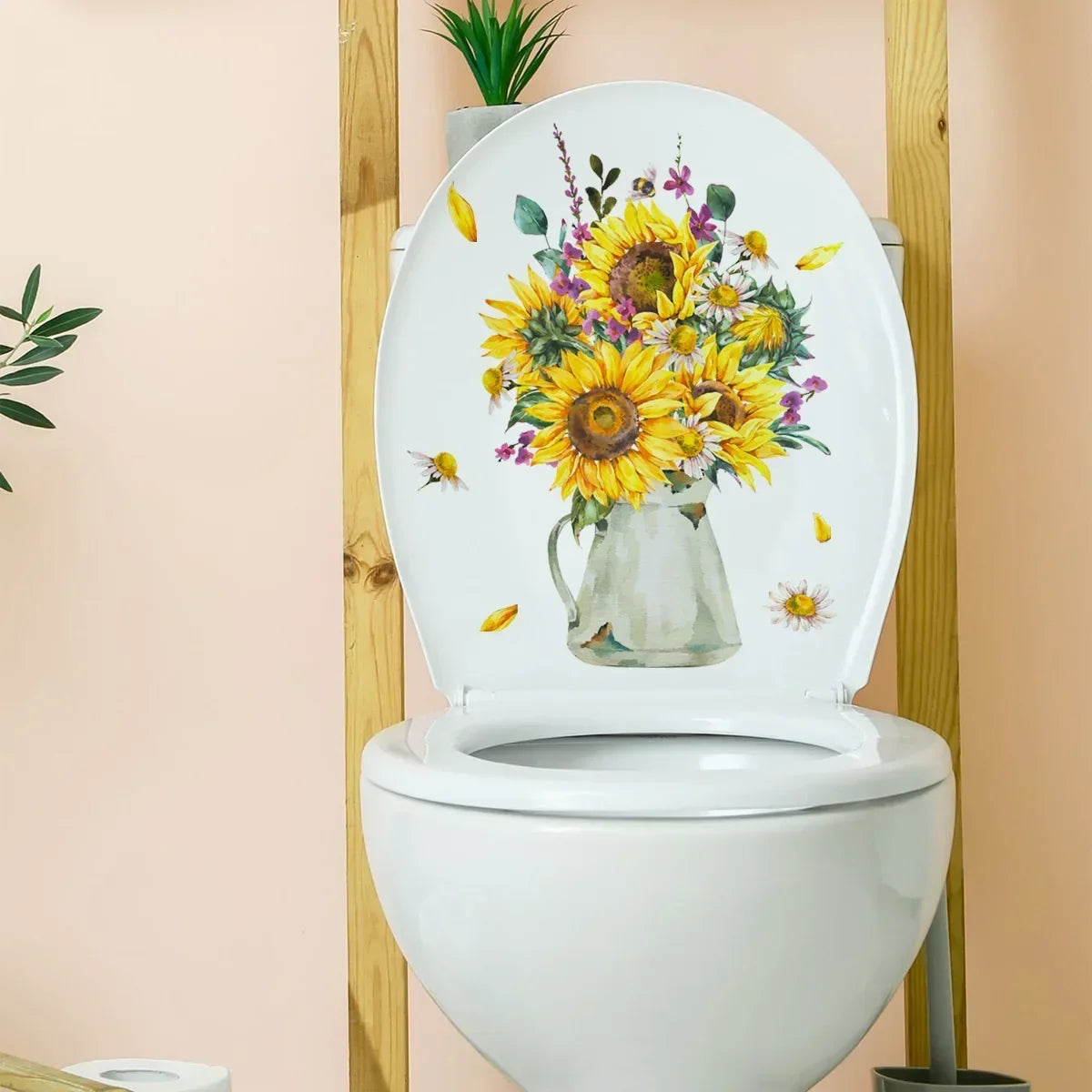 Plant Leaves Wall Sticker Toilet Sticker WC Self Adhesive Mural Beautify Flower Home Decoration Decals Refrigerator sticker-HomeDecorDecals_com
