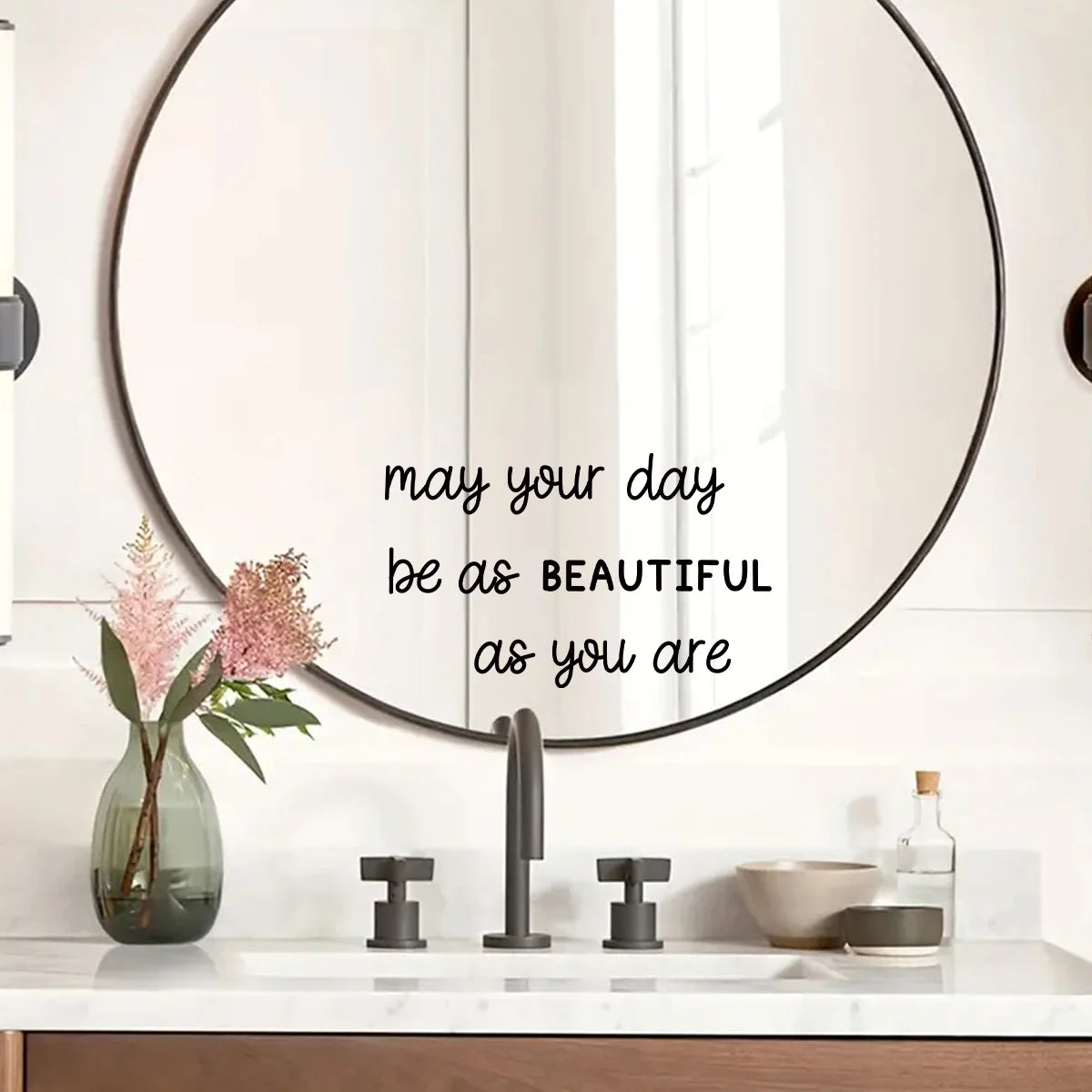 Inspirational Quote Mirror Decal | Home Decor design details by HomeDecorDecals.