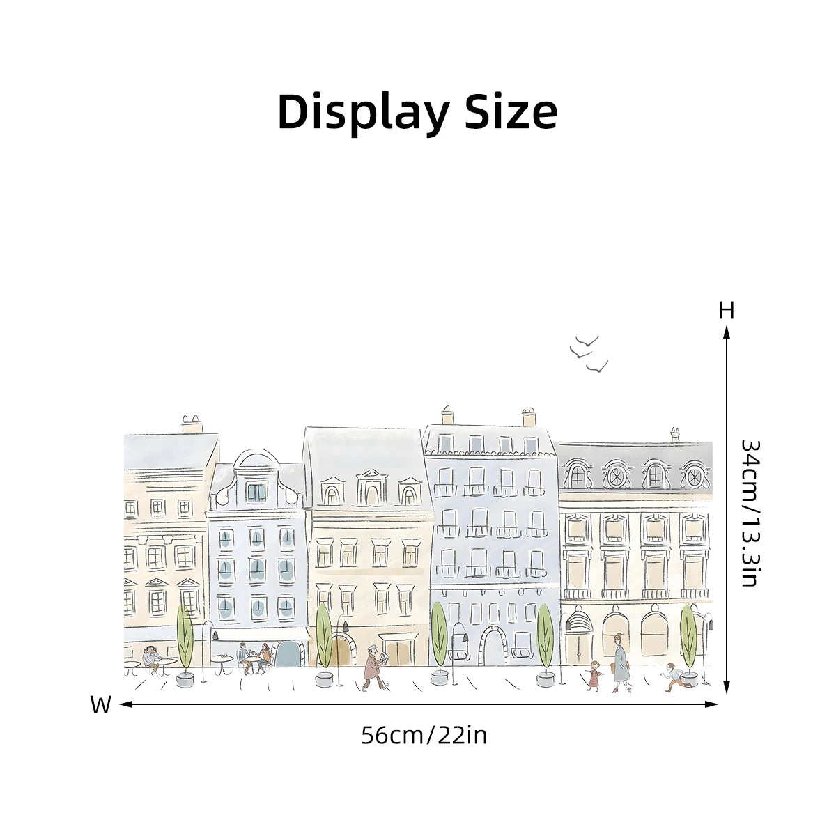 1Pc Cartoon City Street Pedestrian House Wall Stickers Home Decor Accessories Living Room Decoration Kids Room Wall Decals-HomeDecorDecals_com