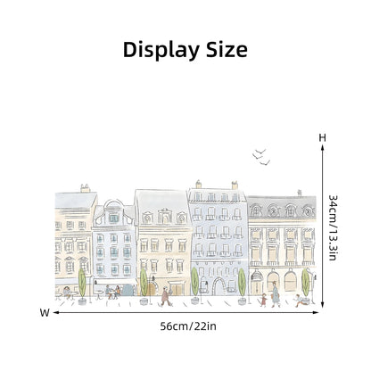 1Pc Cartoon City Street Pedestrian House Wall Stickers Home Decor Accessories Living Room Decoration Kids Room Wall Decals-HomeDecorDecals_com