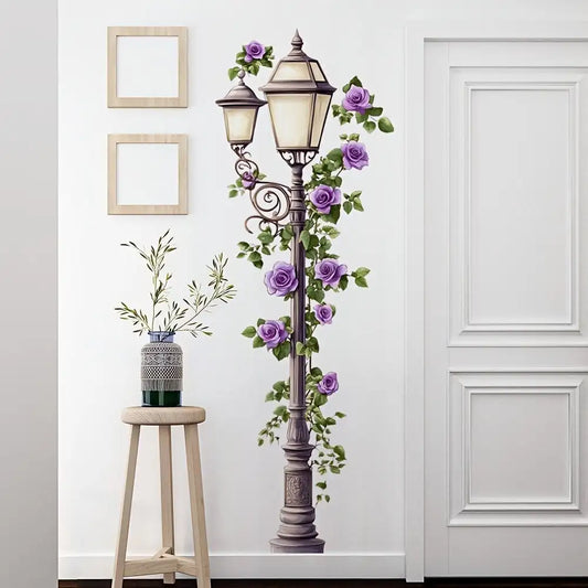 Modern Street Light Flower Wall Decal | Home Decor removable peel and stick wall decal by HomeDecorDecals.
