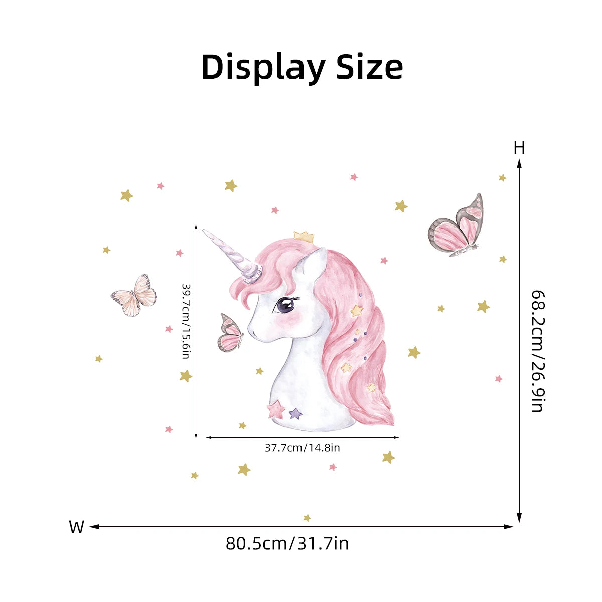 Cartoon Cute Animal Unicorn Wall Sticker Kids Room Wall Art Decoration for Bedroom Girls Sweet Home Decore Living Room Wallpaper-HomeDecorDecals_com