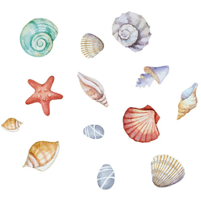 1X Beautiful Shell DIY Wall Stickers for Bathroom Decor Kids Removable Decals PVC Showcase Window Glass Tile Door Posters Mural-HomeDecorDecals_com
