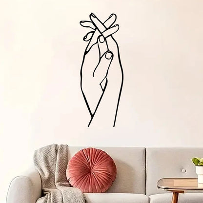 Clench Both Hands Line Art Wall Decal | Home Decor by HomeDecorDecals.