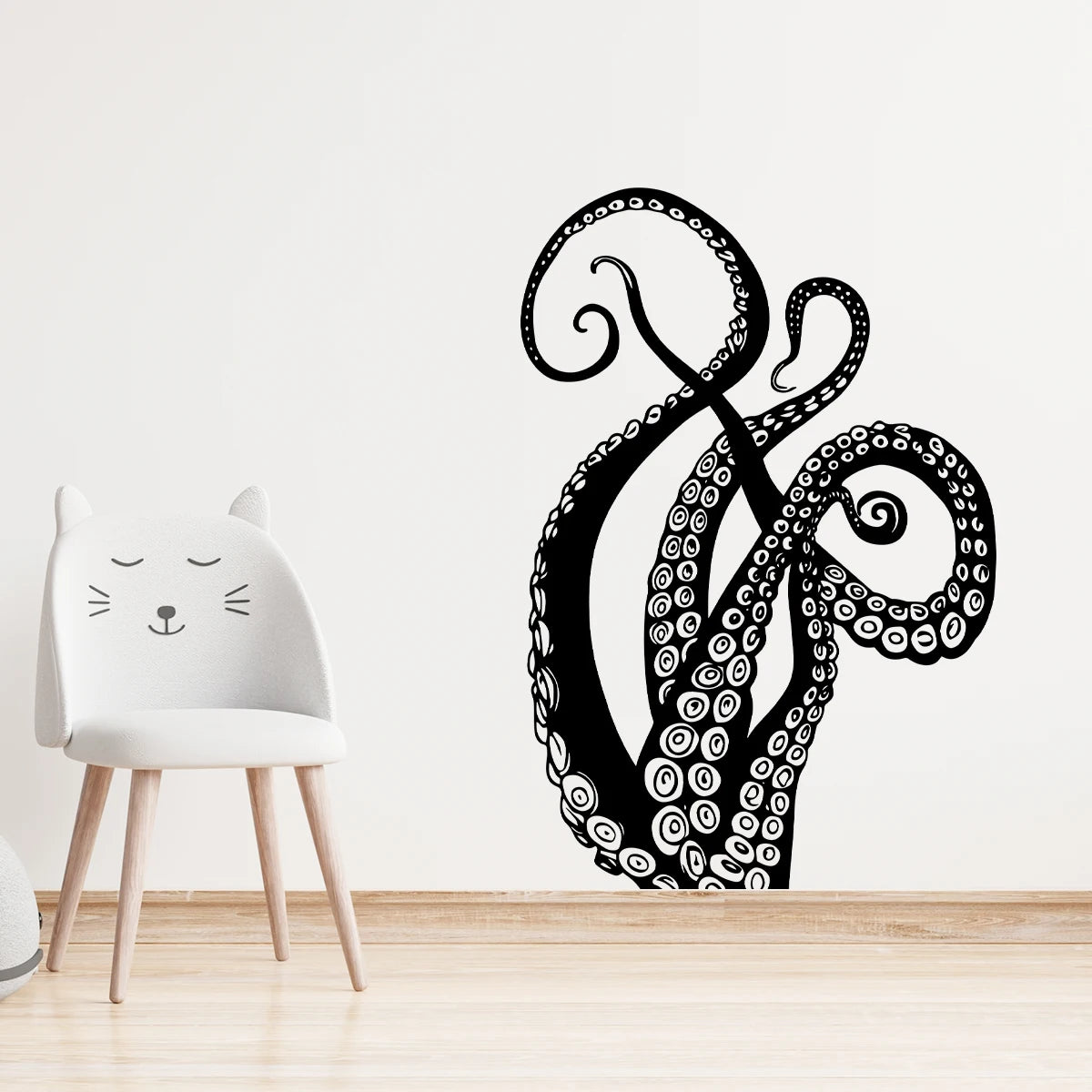 Funny Octopus Foot Silhouette Wall Stickers for Home Decor Accessories Living Room Decoration Background Wall Decals Kids Room-HomeDecorDecals_com
