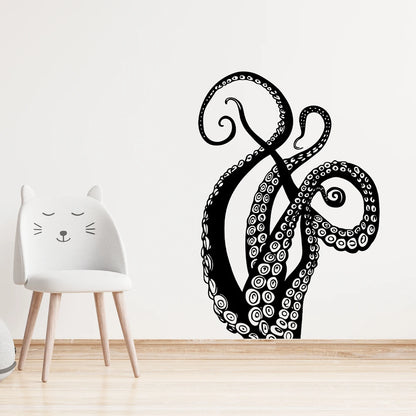 Funny Octopus Foot Silhouette Wall Stickers for Home Decor Accessories Living Room Decoration Background Wall Decals Kids Room-HomeDecorDecals_com