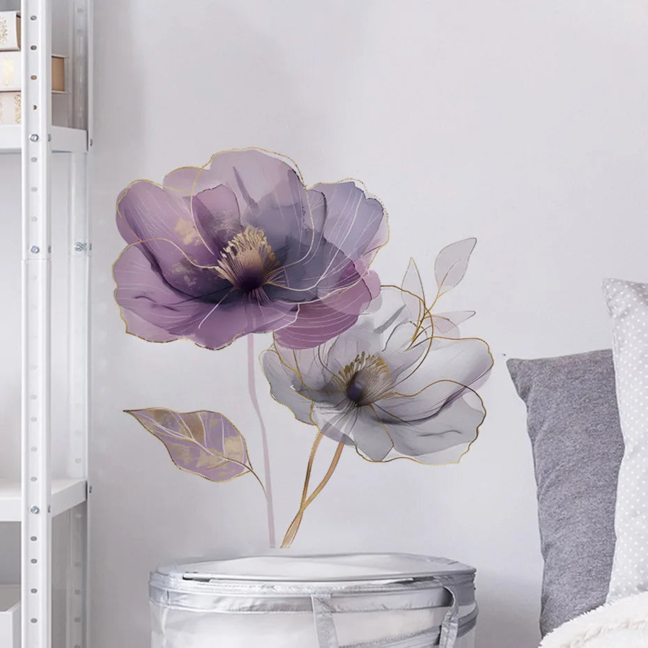 Purple Flowers Wall Decal | Home Decor design details by HomeDecorDecals.
