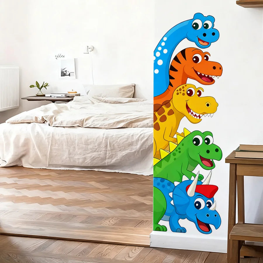 Cute 5 Dinosaur Wall Stickers With Brachiosaurus Pterodactyl Animal Decals For Bedroom Living Room Entrance Decor-HomeDecorDecals_com