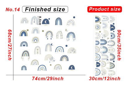 1x Cartoon Arch Rainbow DIY Wall Stickers for Baby Room Kids Bedroom Nursery Window Decor Removable PVC Decals Home Pieces Mural-HomeDecorDecals_com