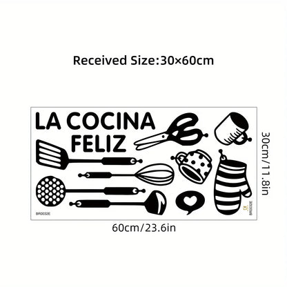 Close-up view of Black Kitchen Utensil Silhouette Wall Decal | Home Decor by HomeDecorDecals.