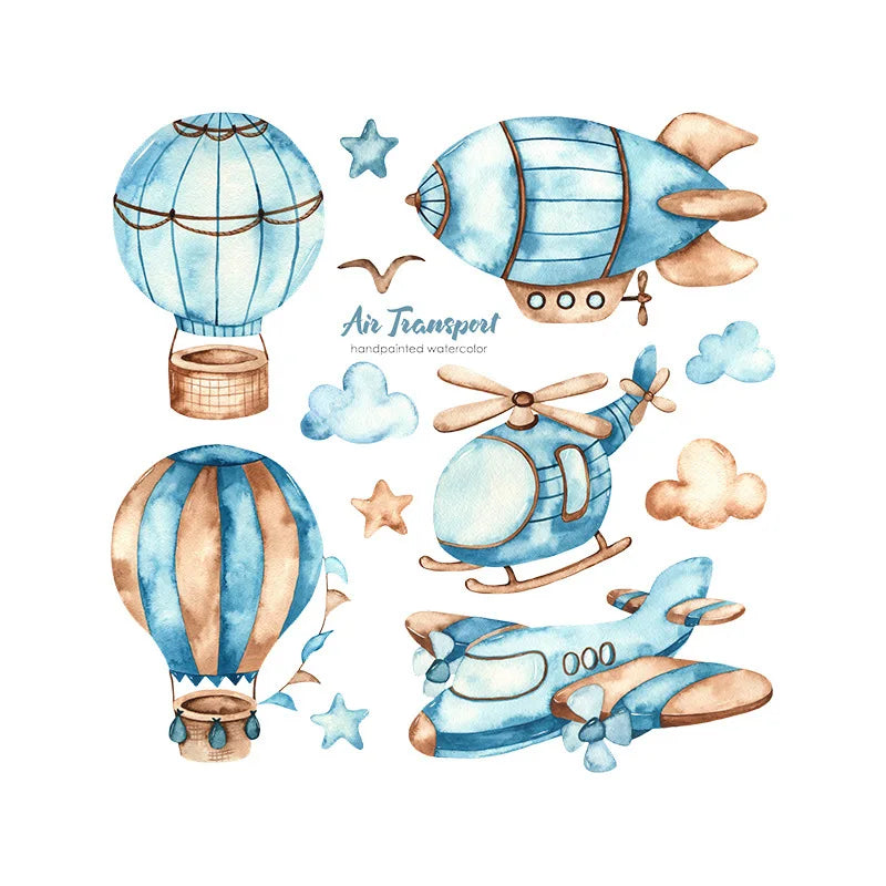 Kids Cartoon Hot Air Balloon Wall Stickers-HomeDecorDecals_com