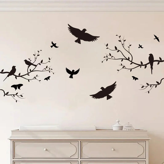 1Pc Branch Bird Silhouette Wall Stickers for Kids Room Decoration Living Room Decor Children's Home Bedroom Wall Decals DIY-HomeDecorDecals_com