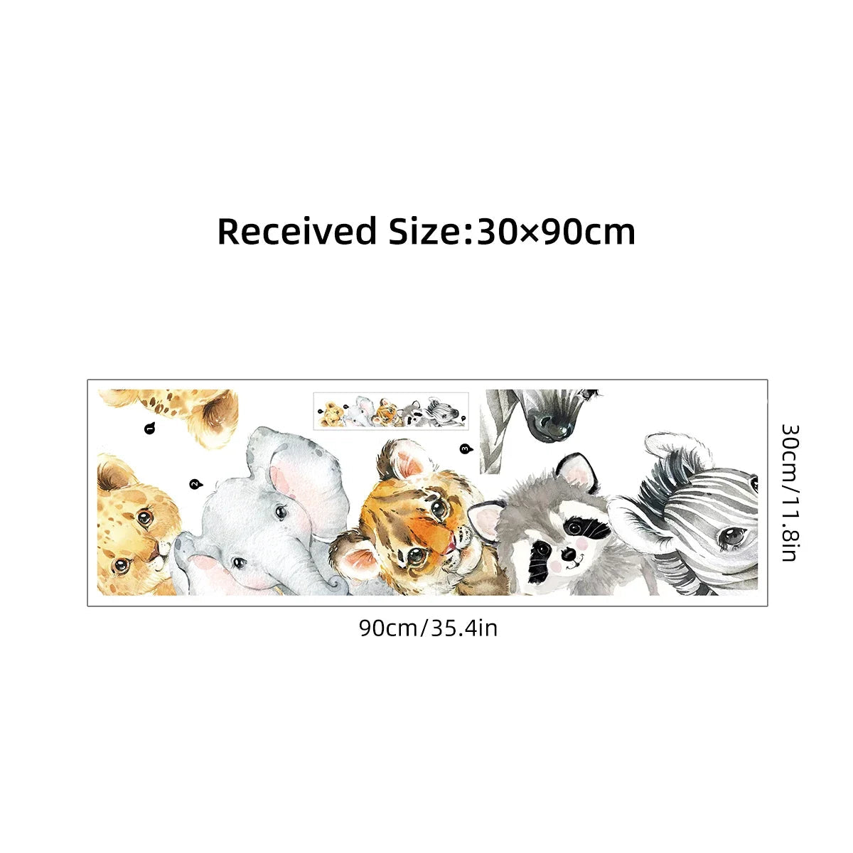 Cartoon Cute Watercolour Animals Door Stickers Decoration for Bedroom Wall Sticker Living Room Wall Art Home Decore Kids Room-HomeDecorDecals_com