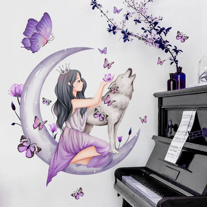 Cute Butterfly girl flower living room decorative stickers Girl Room Children bedroom background wall decorative wall stickers-HomeDecorDecals_com