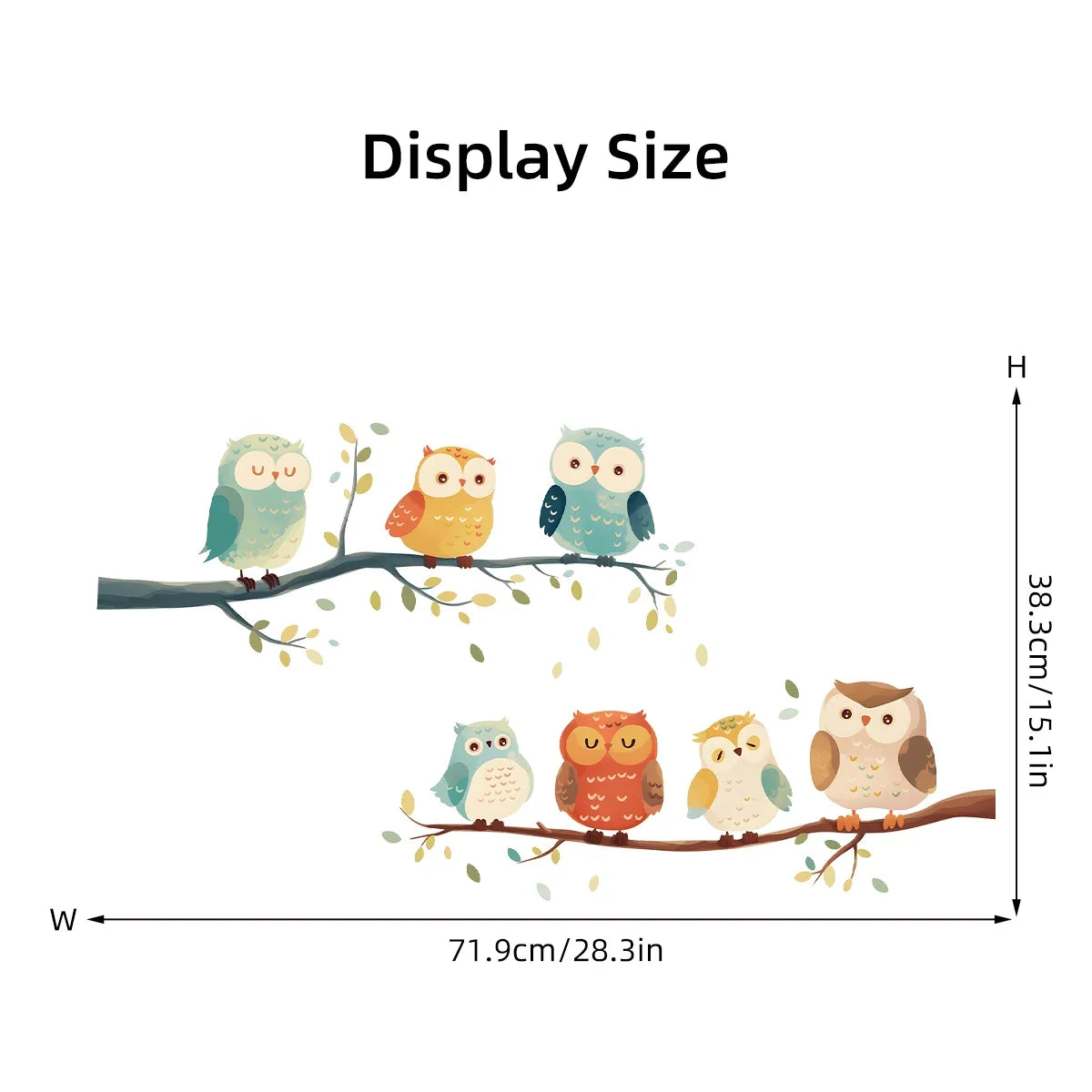 Cartoon Owl on Branch Wall Sticker for Kids Room-HomeDecorDecals_com