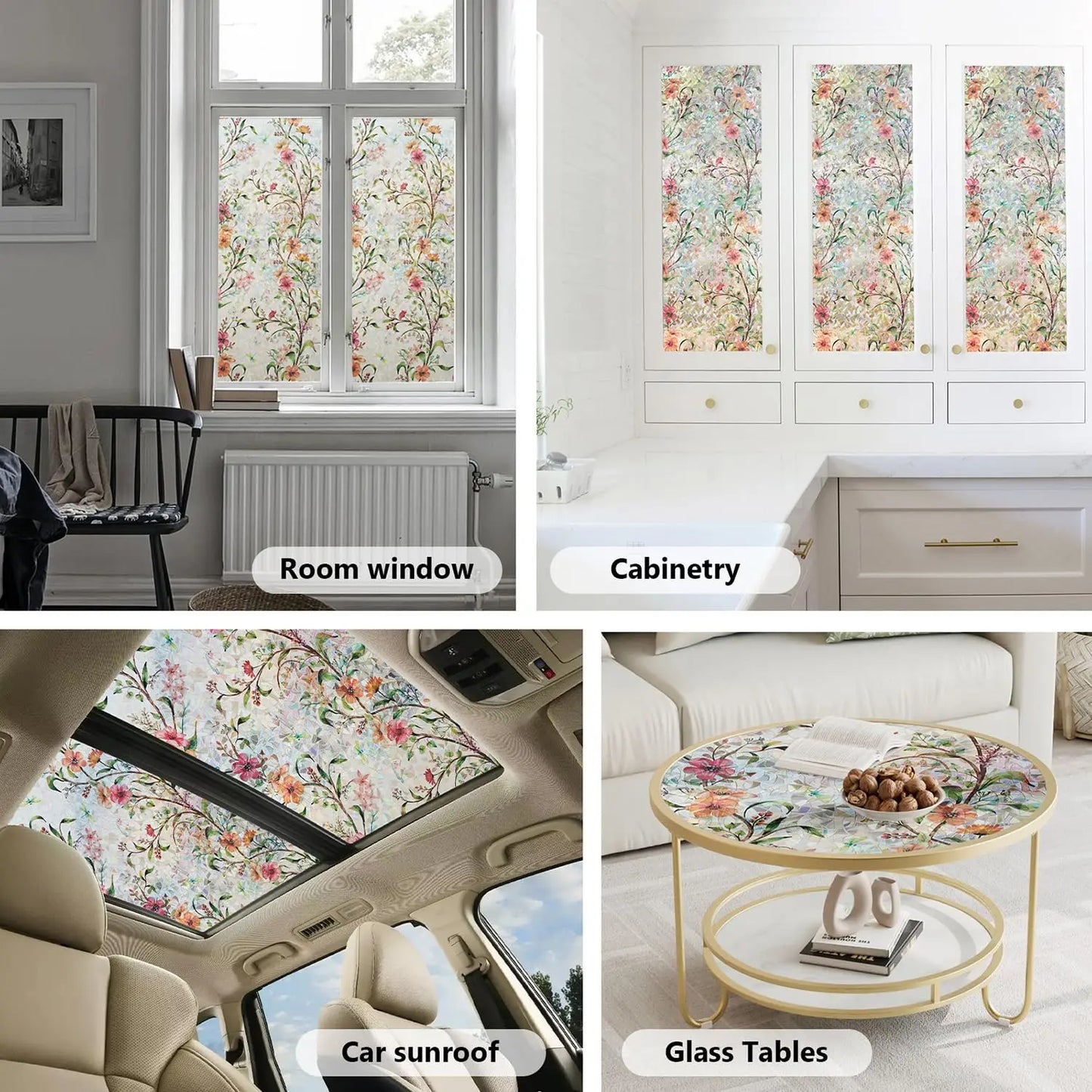 Rainbow Stained Glass Window Privacy Film | Home Decor displayed in room decor by HomeDecorDecals.