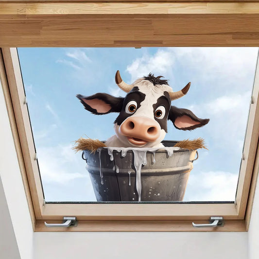 1Pc Watercolor Funny and Cute Cow Pattern Wall Stickers for Windows Kids Room Decoration Children Home Decor Bedroom Wall Decals-HomeDecorDecals_com