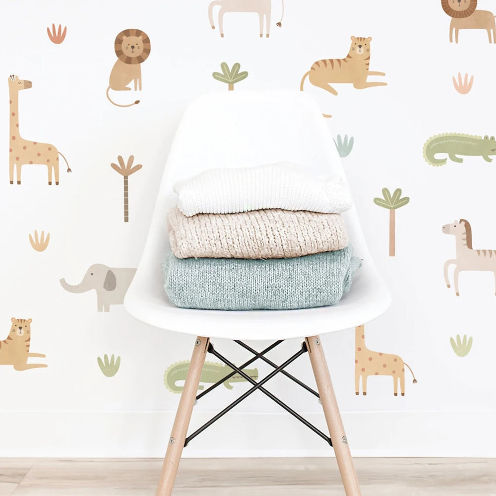 Cartoon Safari Animals Wall Decal | Room Decor design details by HomeDecorDecals.