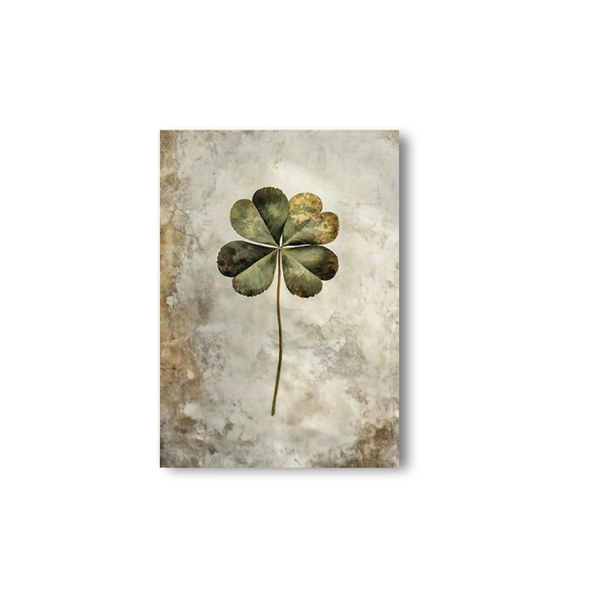 Additional view of Retro Lucky Four-Leaf Clover Canvas Wall Decal | Home Decor by HomeDecorDecals.