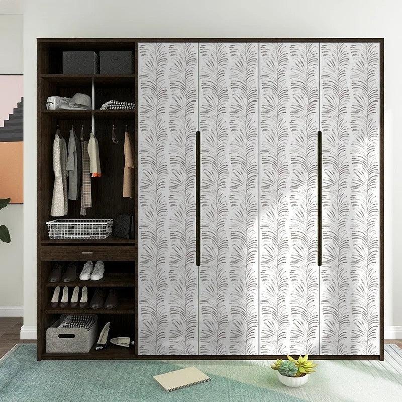 Additional view of Green White Leaves Wallpaper | Home Decor by HomeDecorDecals.