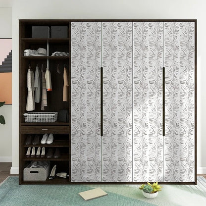 Additional view of Green White Leaves Wallpaper | Home Decor by HomeDecorDecals.