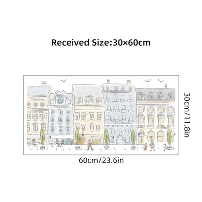 1Pc Cartoon City Street Pedestrian House Wall Stickers Home Decor Accessories Living Room Decoration Kids Room Wall Decals-HomeDecorDecals_com
