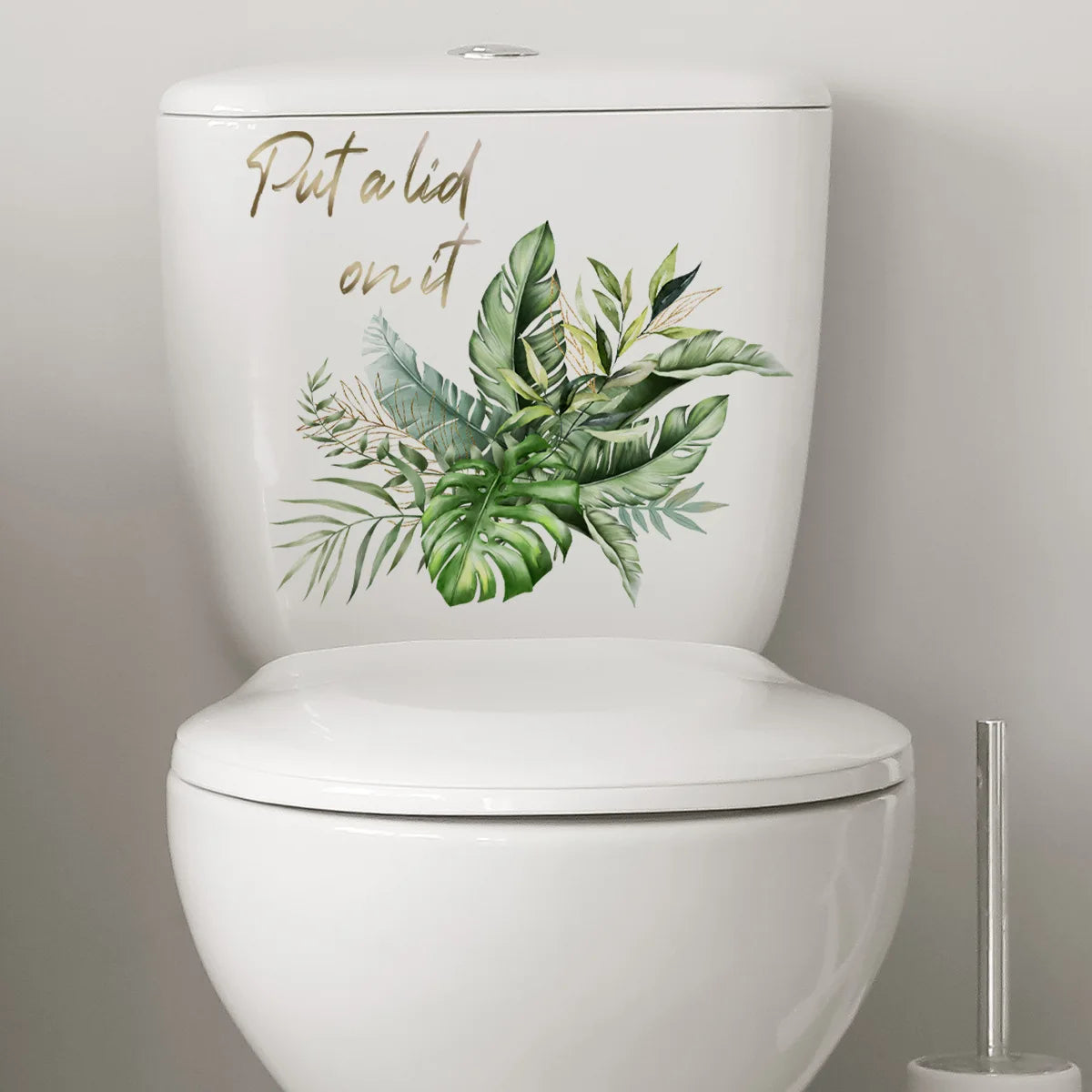 Plant Leaves Wall Sticker Toilet Sticker WC Self Adhesive Mural Beautify Flower Home Decoration Decals Refrigerator sticker-HomeDecorDecals_com