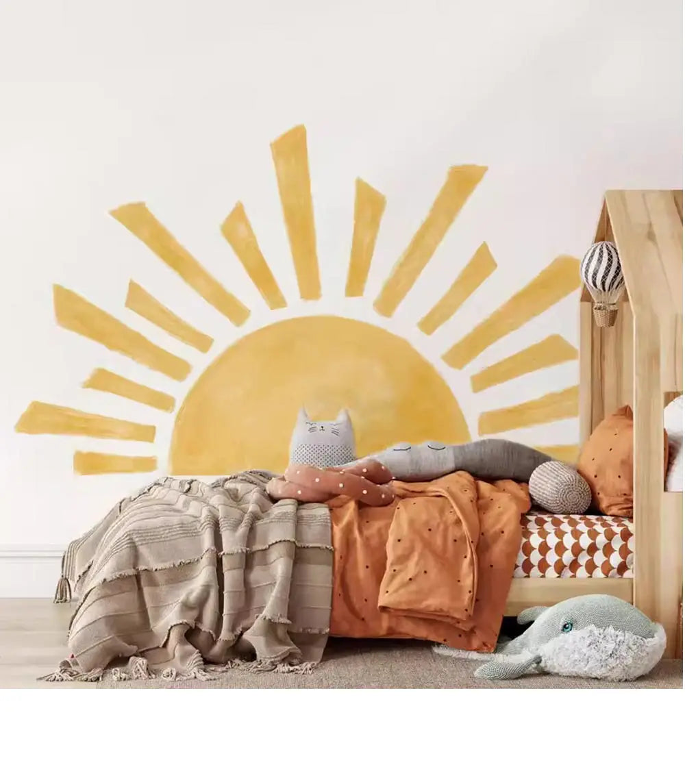 Alternative angle of Sunshine Half Sun Wall Decal | Home Decor by HomeDecorDecals.