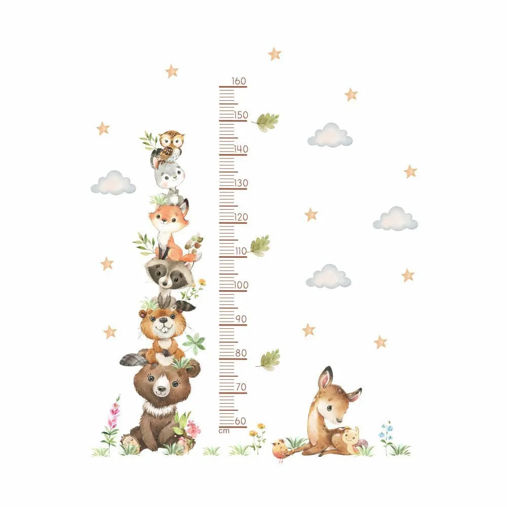 Creative Animal Height Measurement Wall Stickers Children's Room Growth Maps Animal Wall Stickers Home Decoration-HomeDecorDecals_com