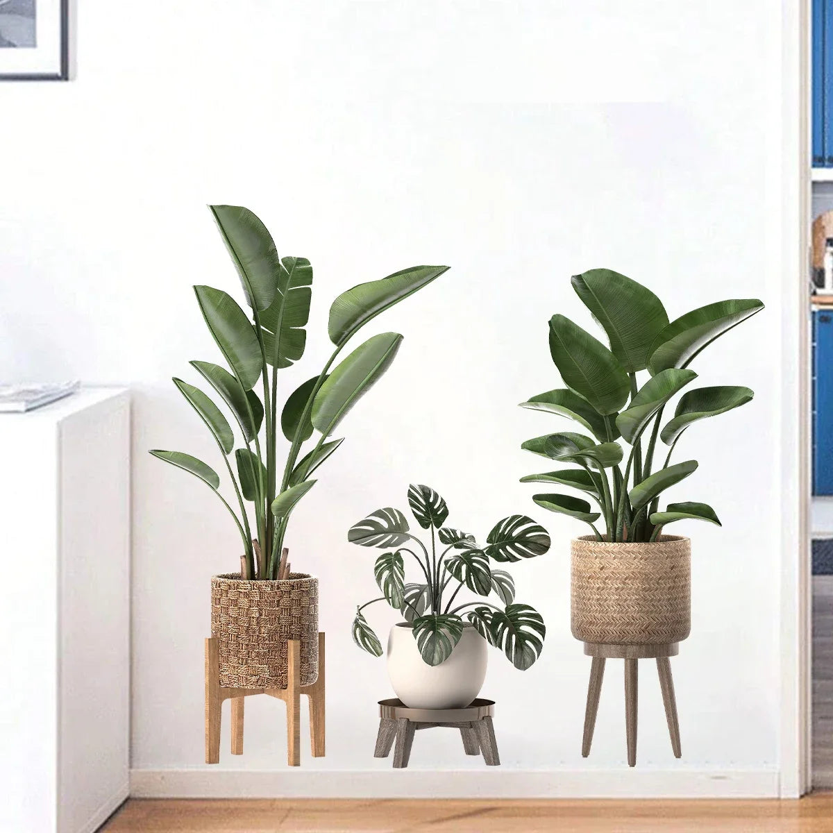 Green Potted Plant Wall Stickers 2PCS PVC Decor-HomeDecorDecals_com