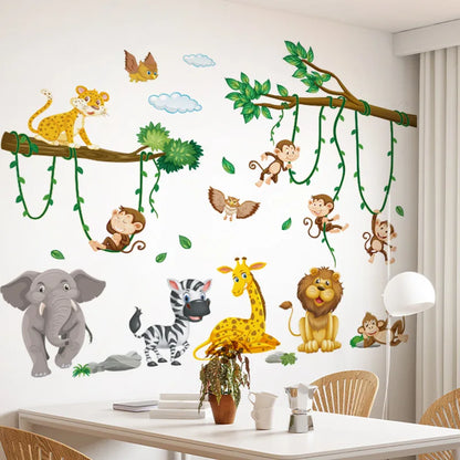 1 piece wall stickers elephant zebra giraffe monkey stickers living room sofa bedroom background wall decoration stickers-HomeDecorDecals_com