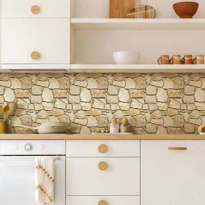 3D Tile Stickers, 3D Faux Stone Textures, Matte, 30cm x 30cm, Water and Mold Resistant, for Living Room, Kitchen Wall Update-HomeDecorDecals_com