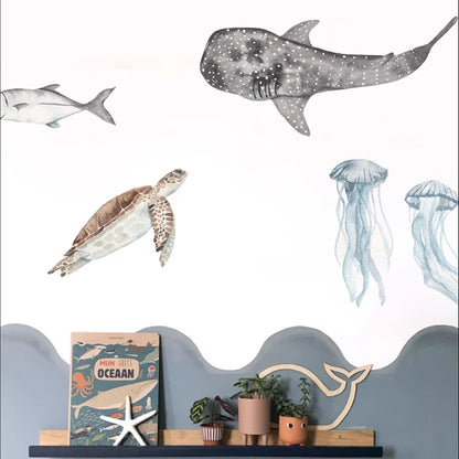 Underwater Sea Animals World Wall Decal | Home Decor displayed in room decor by HomeDecorDecals.