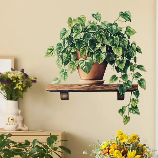 Watercolour Botanical Plant Wall Decal | Home Decor removable peel and stick wall decal by HomeDecorDecals.