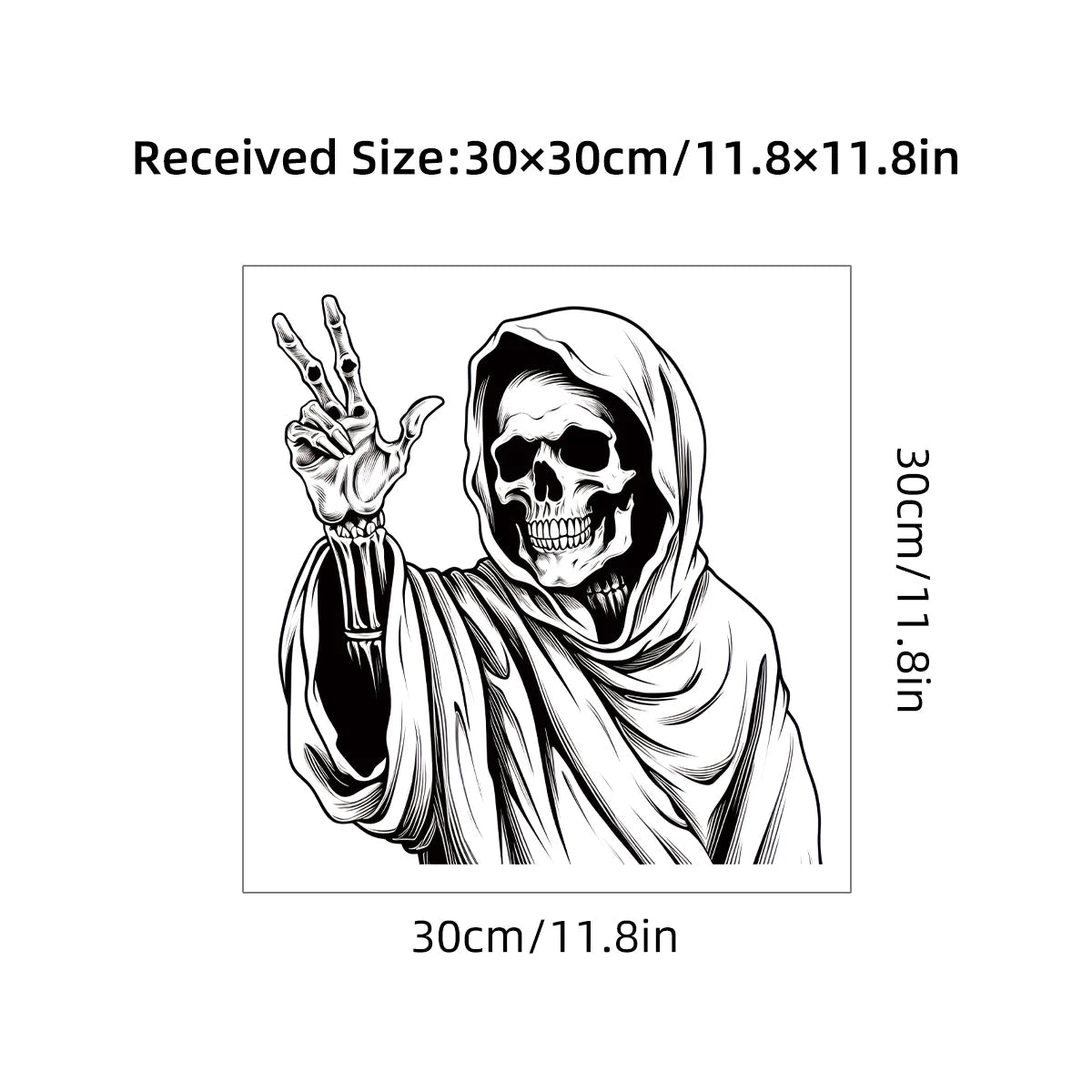 Additional view of Black Cape Skull Pattern Wall Decal | Home Decor by HomeDecorDecals.