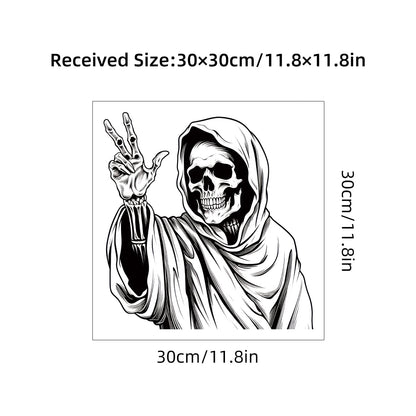 Additional view of Black Cape Skull Pattern Wall Decal | Home Decor by HomeDecorDecals.